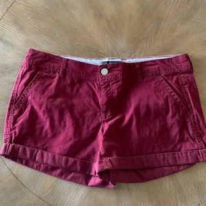 Aeropostale Size 10 Cotton Wine Colored Midi Shorts